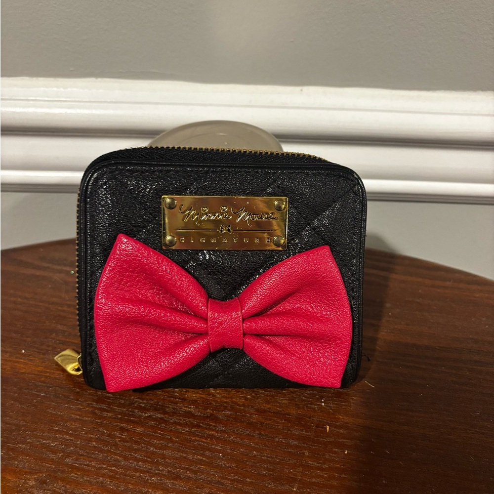 Disney's Minnie Mouss Black and Pink Bow Wallet - NWT